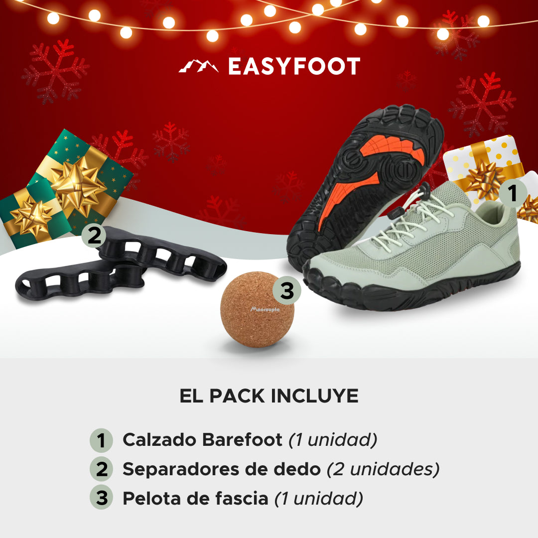 Pack Bienestar Completo Barefoot EasyFoot + Separadores de dedo + Pelota de fascia
